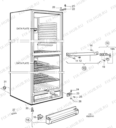 Взрыв-схема холодильника Electrolux ER4115B - Схема узла C10 Cabinet